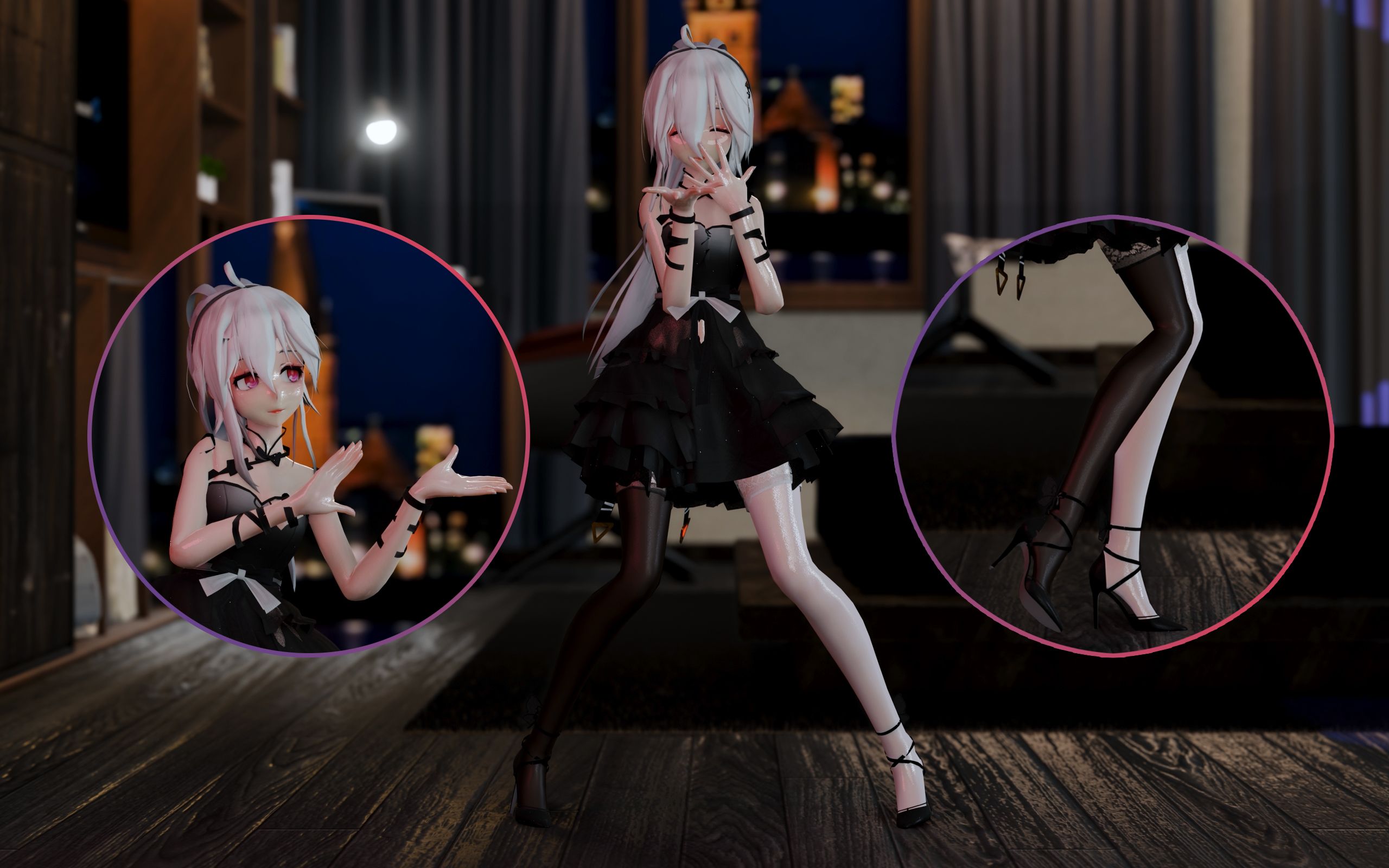 [blender/弱音]穿黑白丝给你跳舞!78