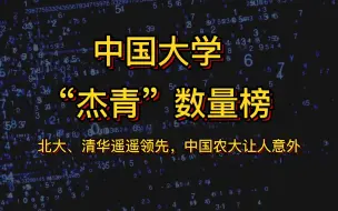 Download Video: 中国大学“杰青”数量榜，北大清华遥遥领先，中国农大令人意外，南开大学明显多于天津大学