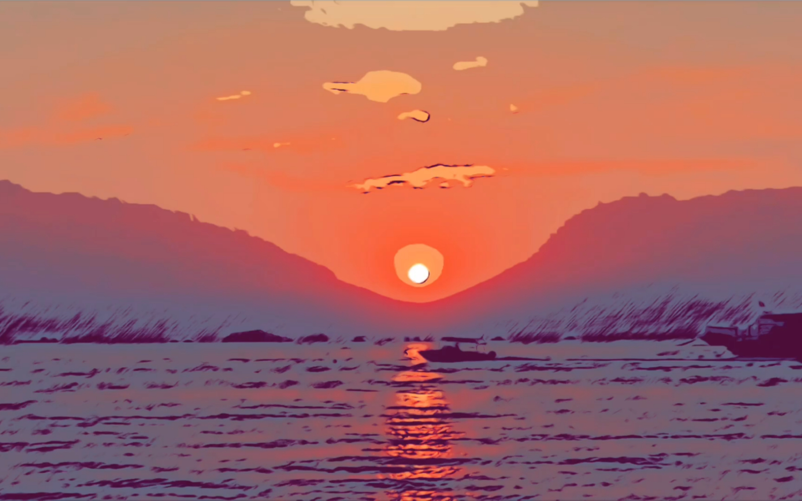 动漫版海边日落.哈哈哈哈哈哈