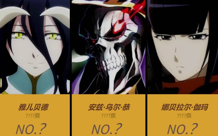 [图]日本网民票选《OVERLORD》最受欢迎的角色排行榜~！