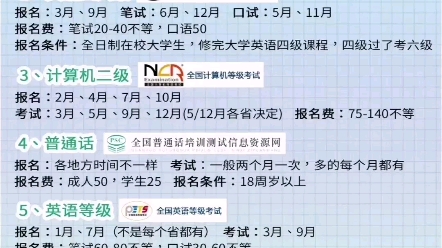 在校大学生可以考哪些证书?38个考证时间表汇总,速收藏!哔哩哔哩bilibili