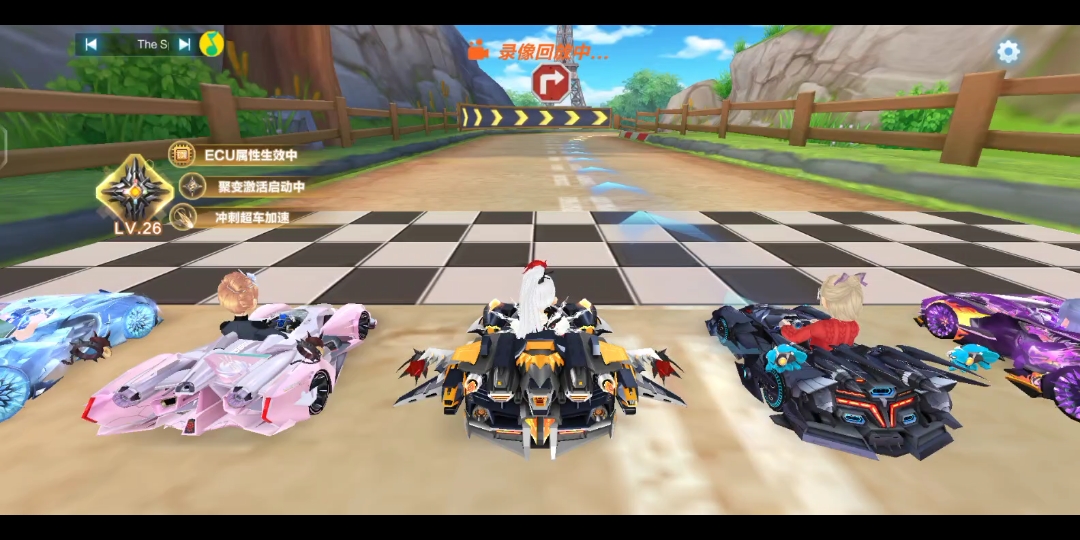 qq飞车手游:车神大佬真多,跑个第三不容易.