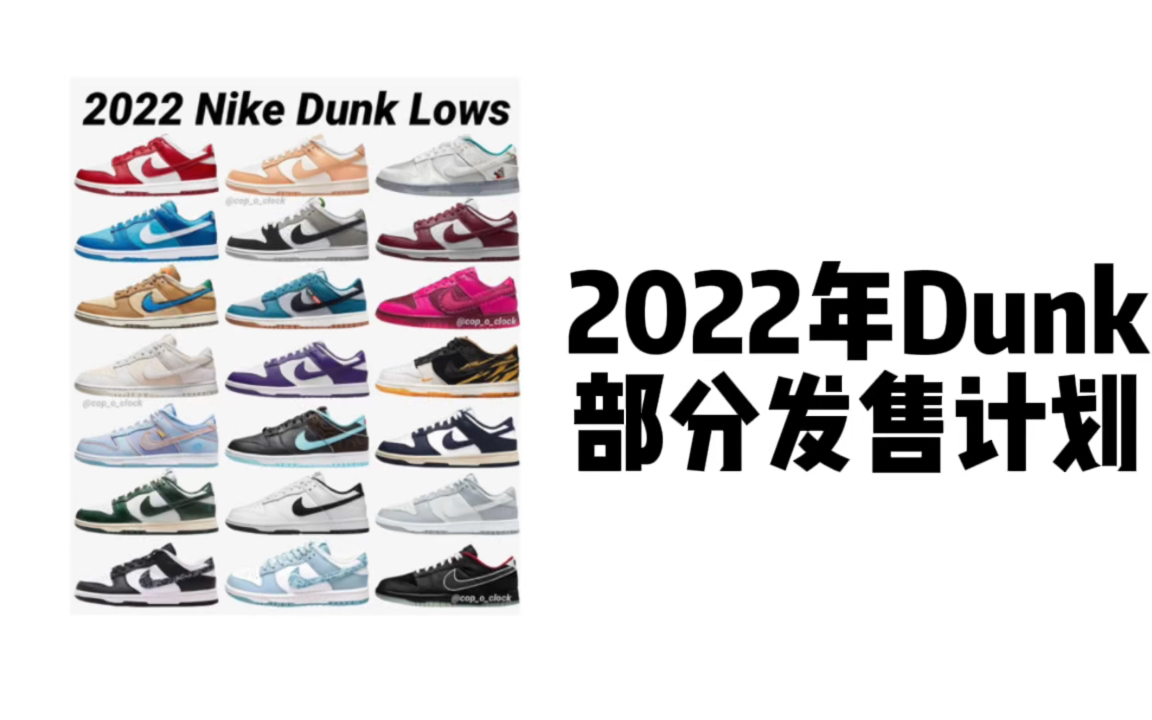 2022年Nike Dunk部分发售计划曝光,联名、新款、补货共计20多双!哔哩哔哩bilibili