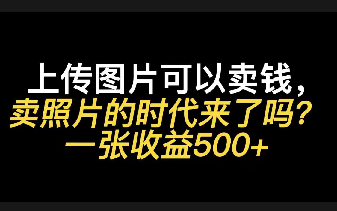 上传图片可以卖钱,卖照片的时代来了吗?一张收益500+哔哩哔哩bilibili