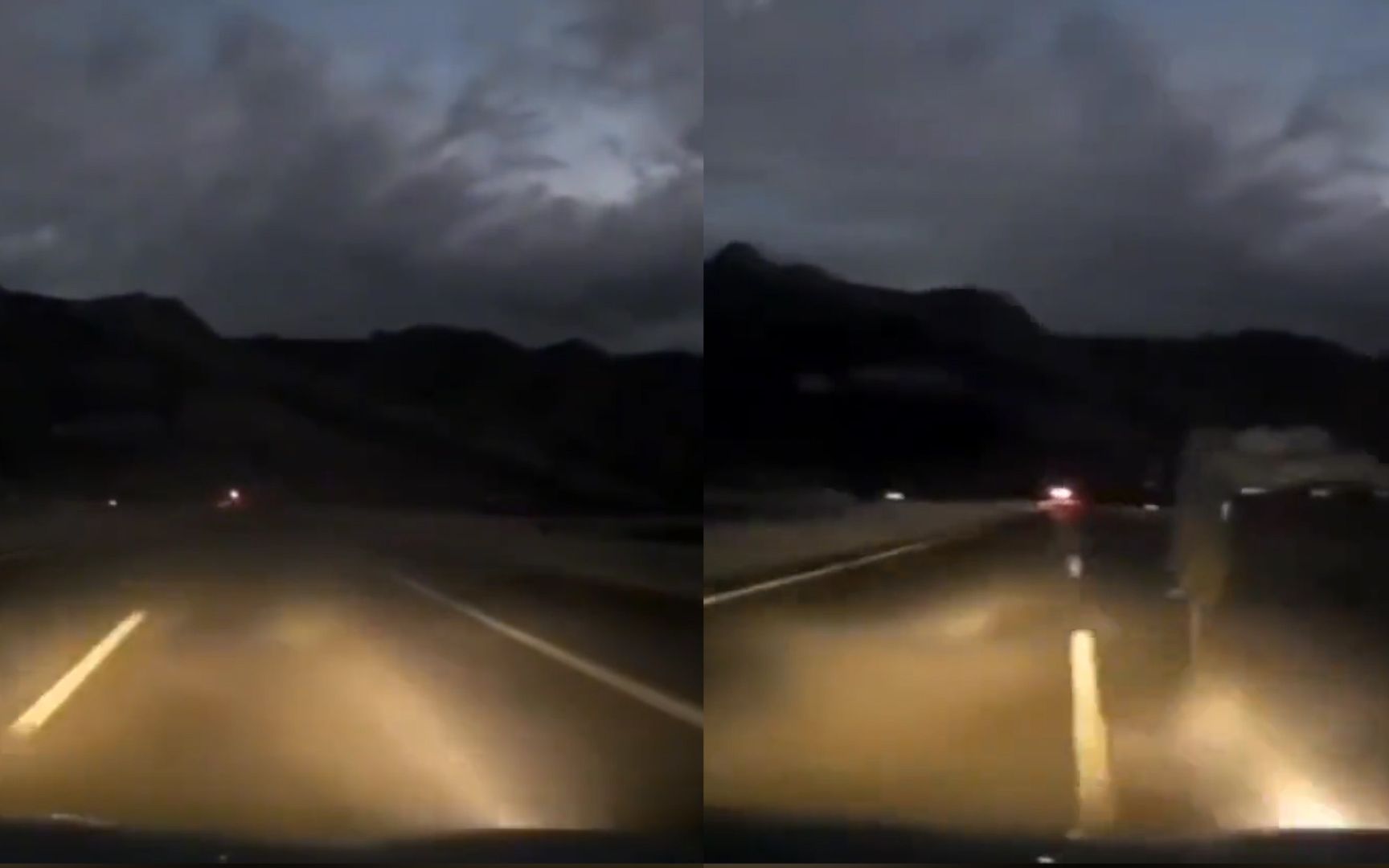 男子夜间高速行车遇“隐身车”，猛打方向紧急避让，惊魂一幕曝光