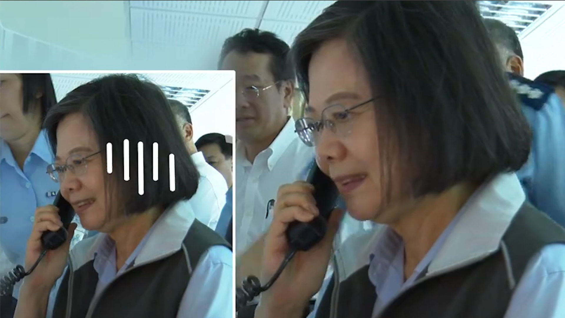 与台空军通话疑被解放军打断，蔡英文一脸尴尬露出“职业假笑”