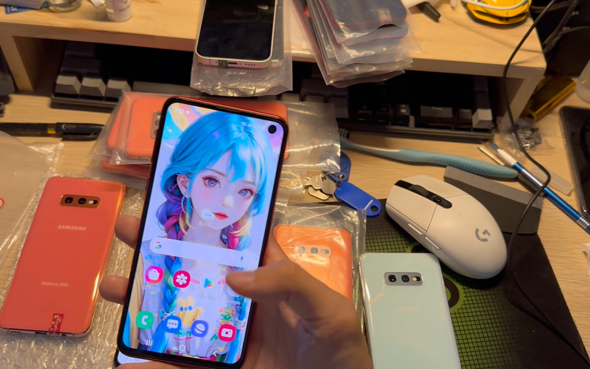 三星s10e到货,火烈鸟,印第安红,皓月白,视频一键三连随机抽取一名幸运