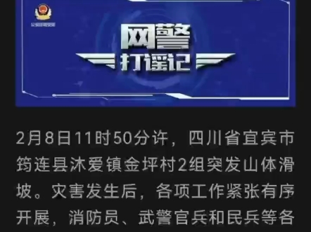 严惩发布涉四川宜宾山体滑坡网络谣言违法行为 公安机关网安部门公布2起典型案例哔哩哔哩bilibili