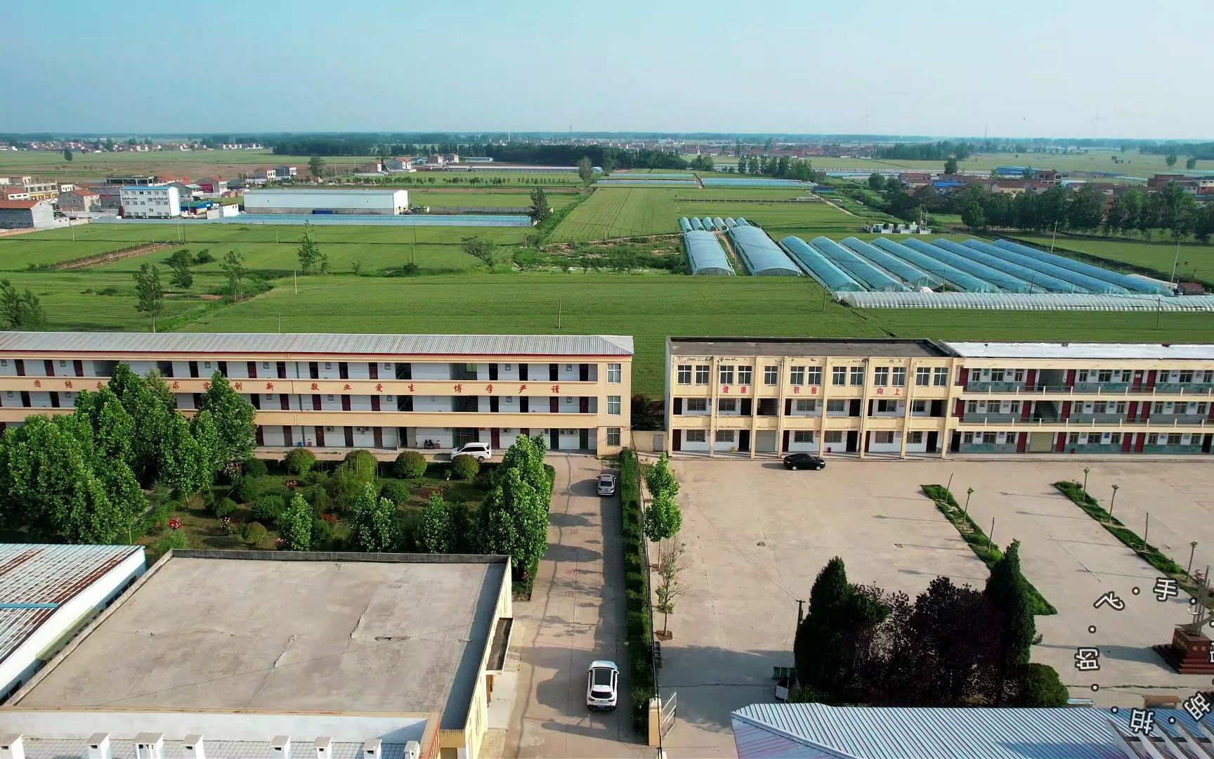 航拍虞城县郑集乡郑集一中