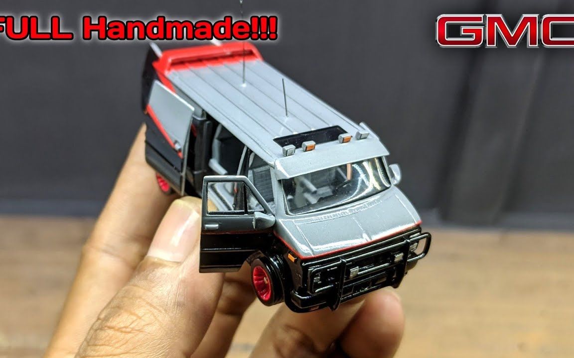 纯手工制造 1:64 1983天龙特攻队特别版gmc 面包车模型