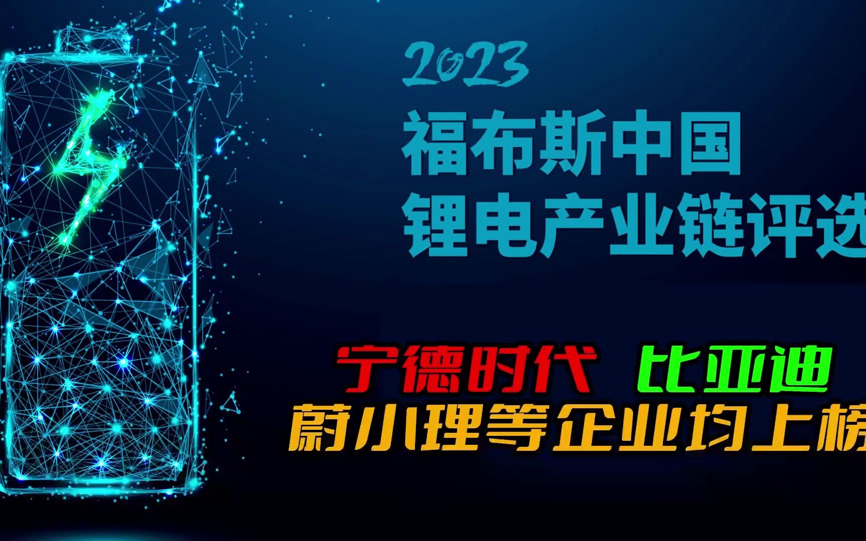 福布斯中国锂电榜单出炉,宁德时代、比亚迪蔚小理等企业均上榜哔哩哔哩bilibili