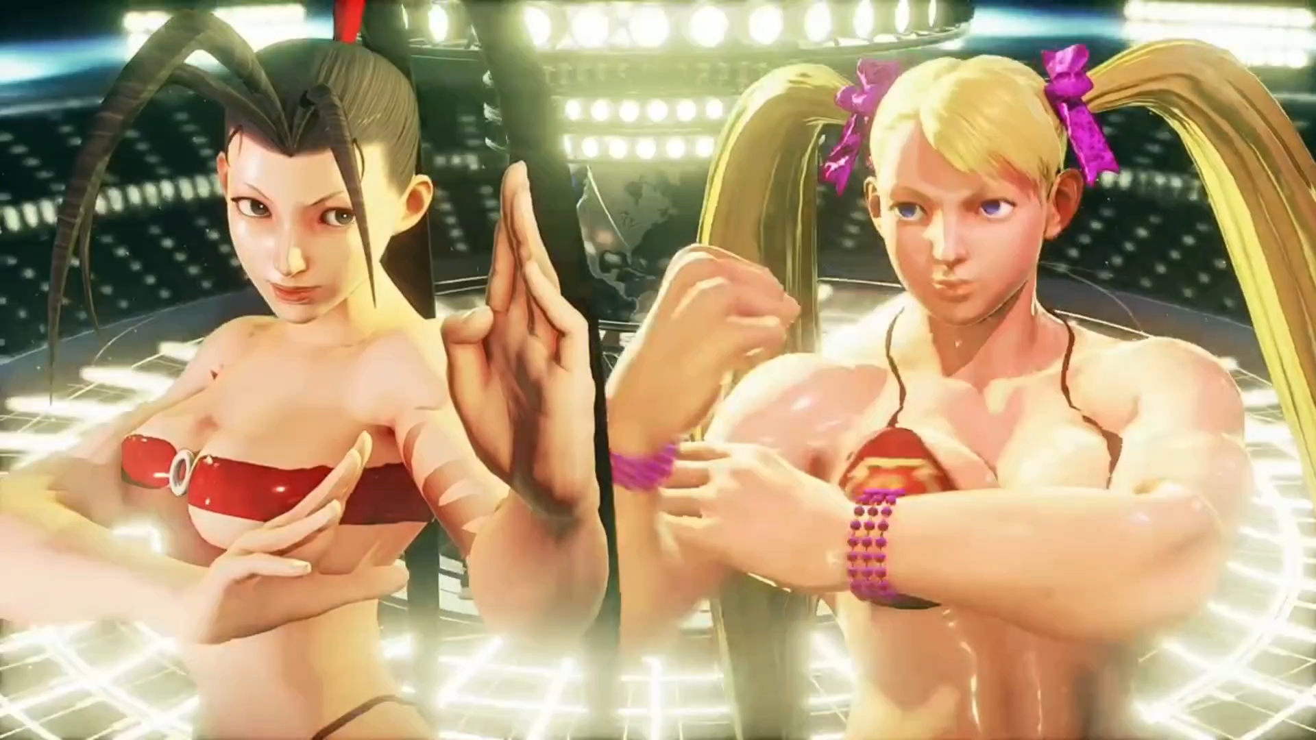 街头霸王5 :波动拳比基尼泳装伊吹 vs 双马尾波动拳泳装彩虹美华