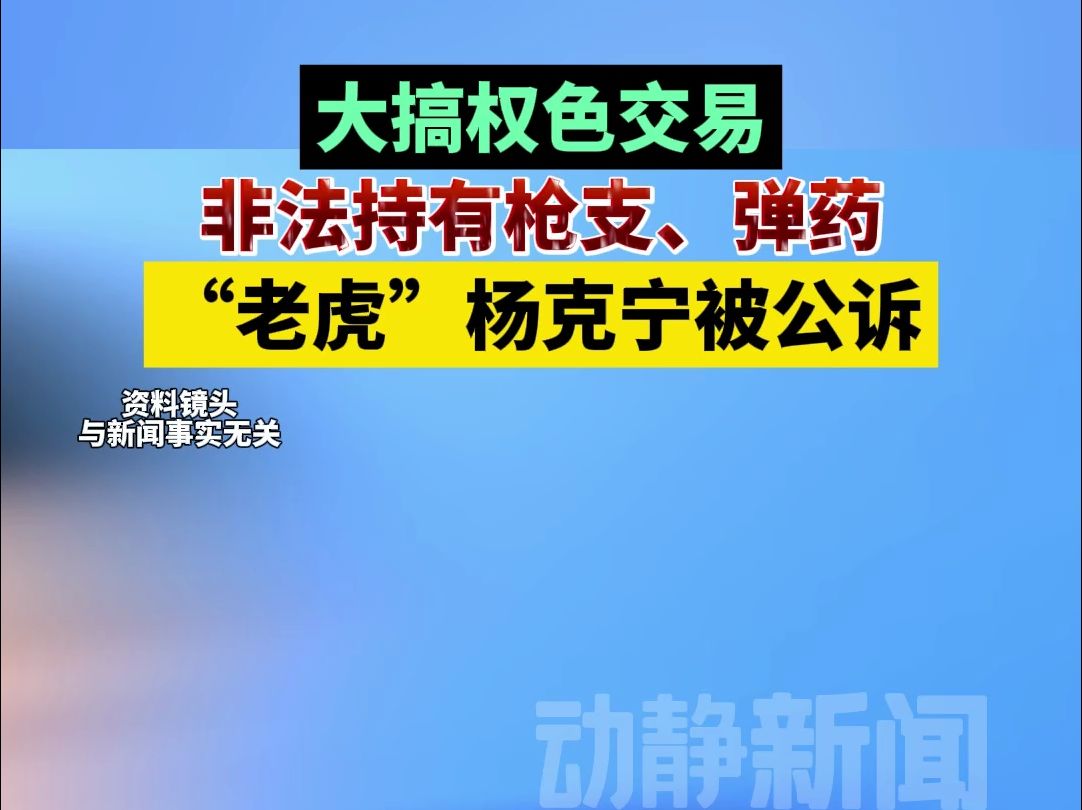 大搞权色交易,非法持有枪支、弹药,“老虎”杨克宁被公诉哔哩哔哩bilibili