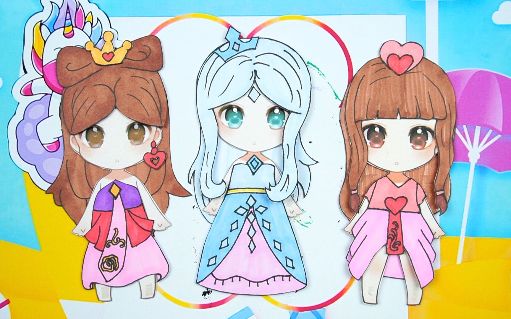 精灵梦叶罗丽手工贴纸,卡通冰公主简易版手绘教程