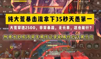 Download Video: 纯大荒暴击流拿下天愚第一，大荒穿透2500，0元素面板【妄想山海】