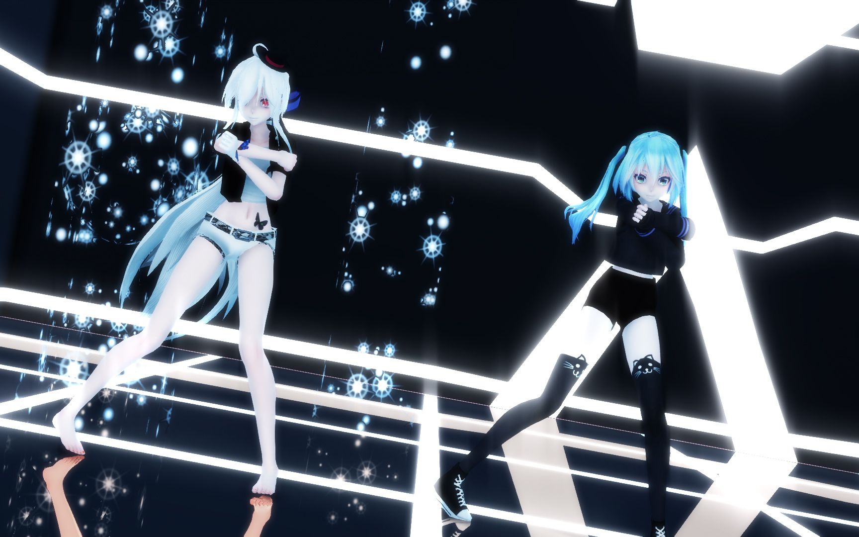 【mmd】初音和弱音的elect!_哔哩哔哩 (゜-゜)つロ 干杯~-bilibili