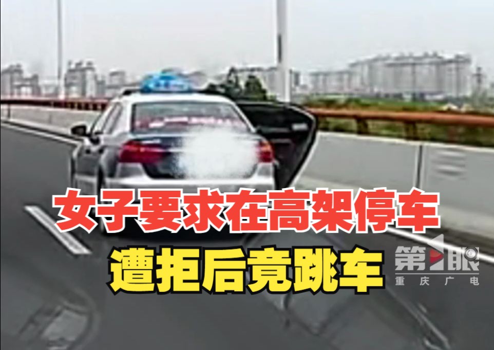 女子要求在高架停车遭拒后跳车,警方调查发现该女子思维混乱语无伦次哔哩哔哩bilibili