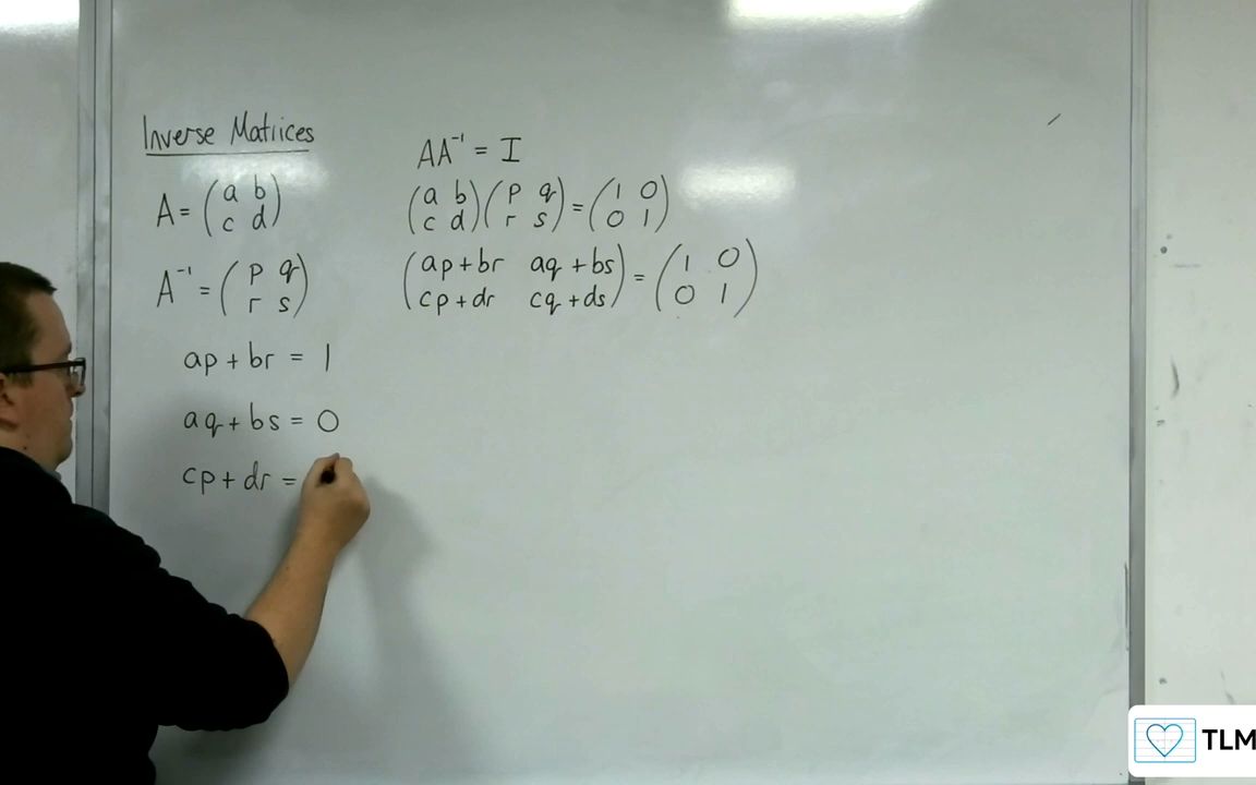 maths- c6-02 inverse matrices- deriving the 2x2 inverse matrix