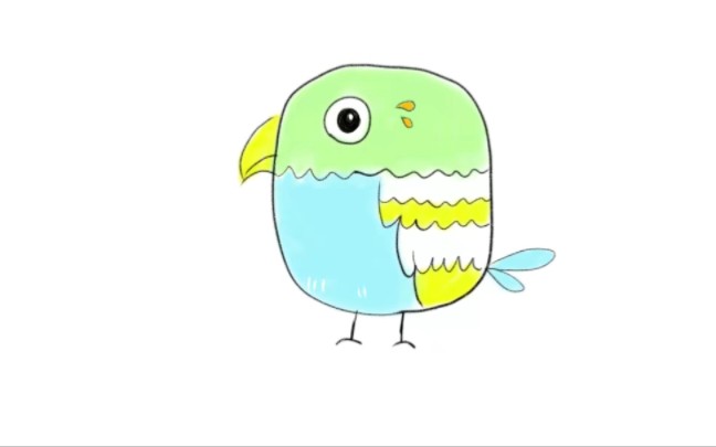 小鹦鹉简笔画彩色图片