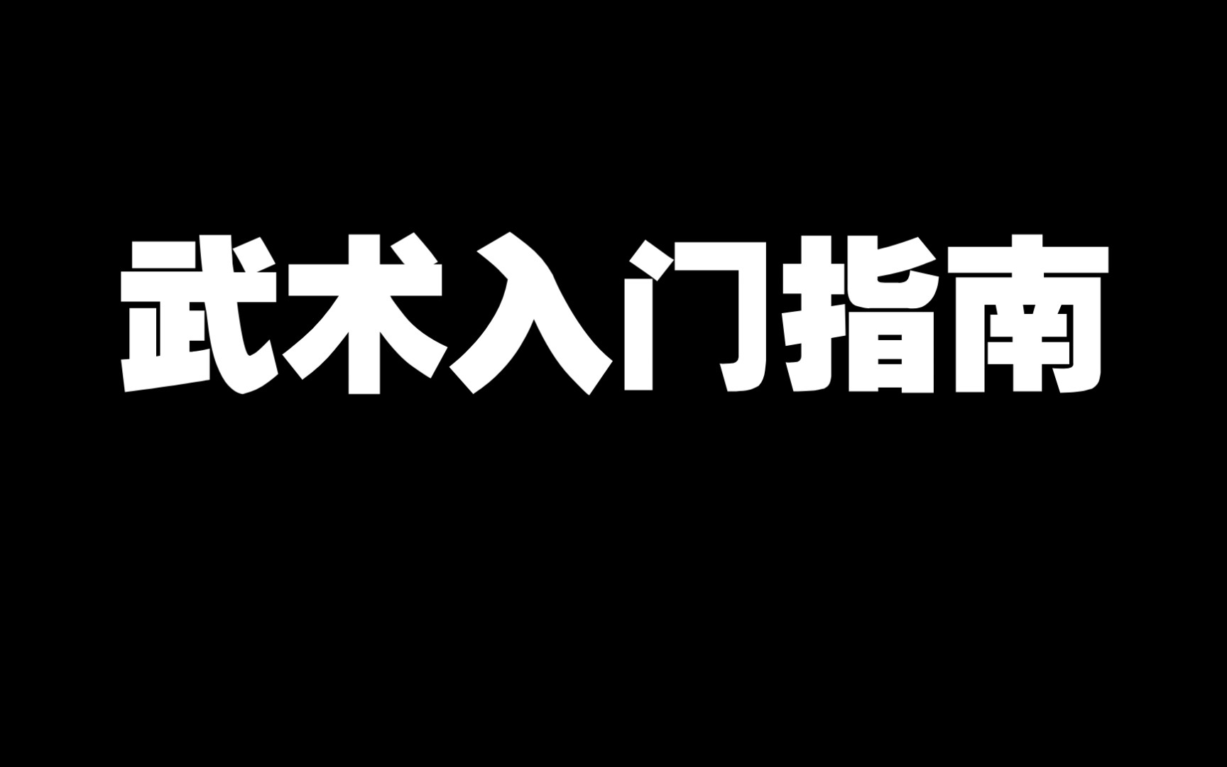 [图]【圆子】绝对干货！！《武术入门指南》