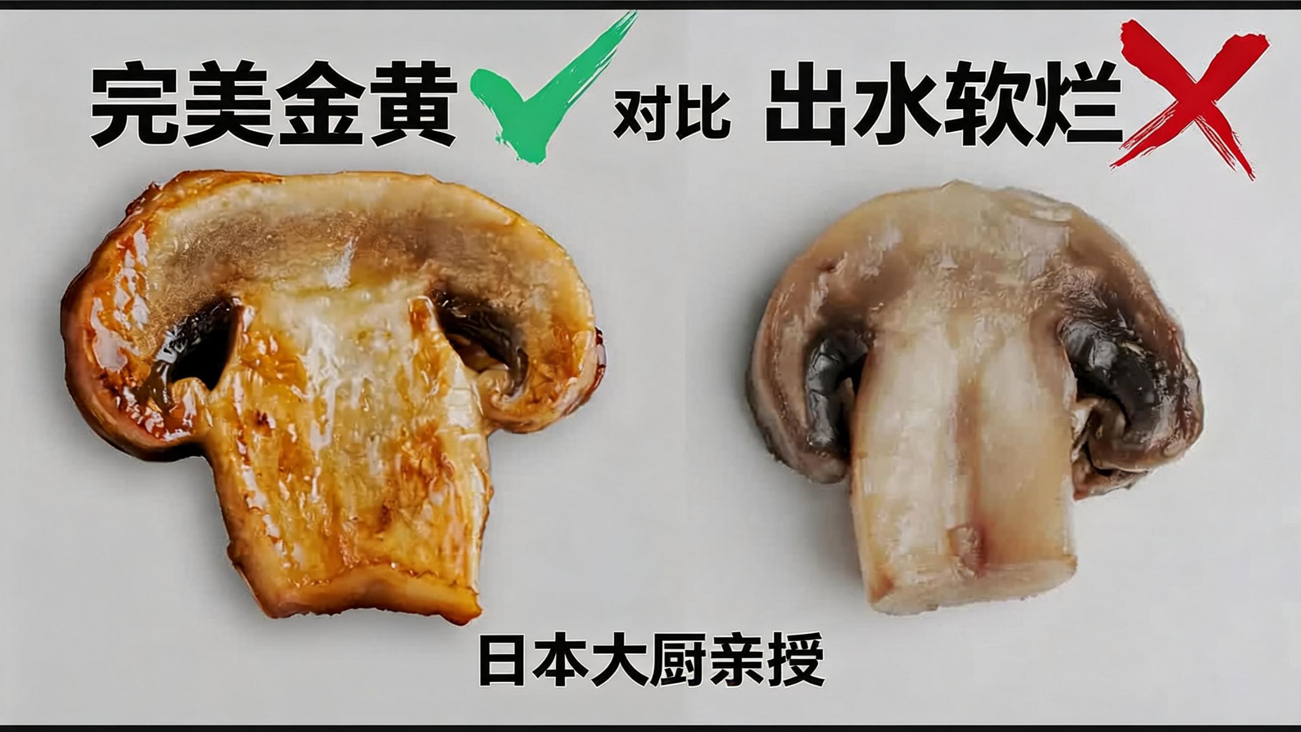 别先放油——这样蘑菇才会呈金黄色 | 日本厨师 - SAMUKICHI -Japan food studio- - 中配