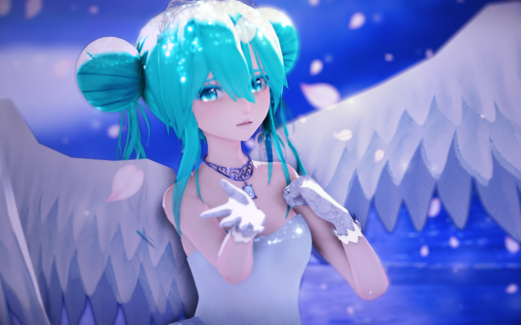 初音mmd1080p60fps宛如天仙下凡miku殿下的undercloud初音11周年