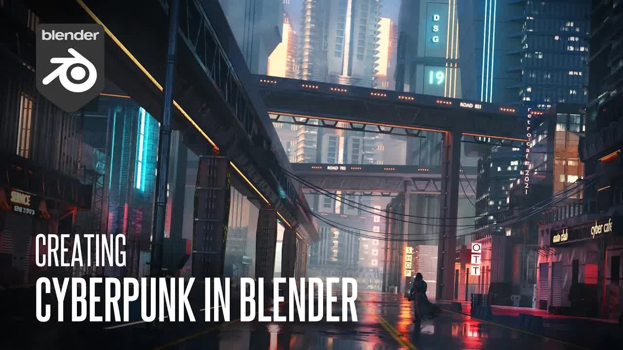 【延时】Blender 赛博朋克街道概念设计哔哩哔哩bilibili