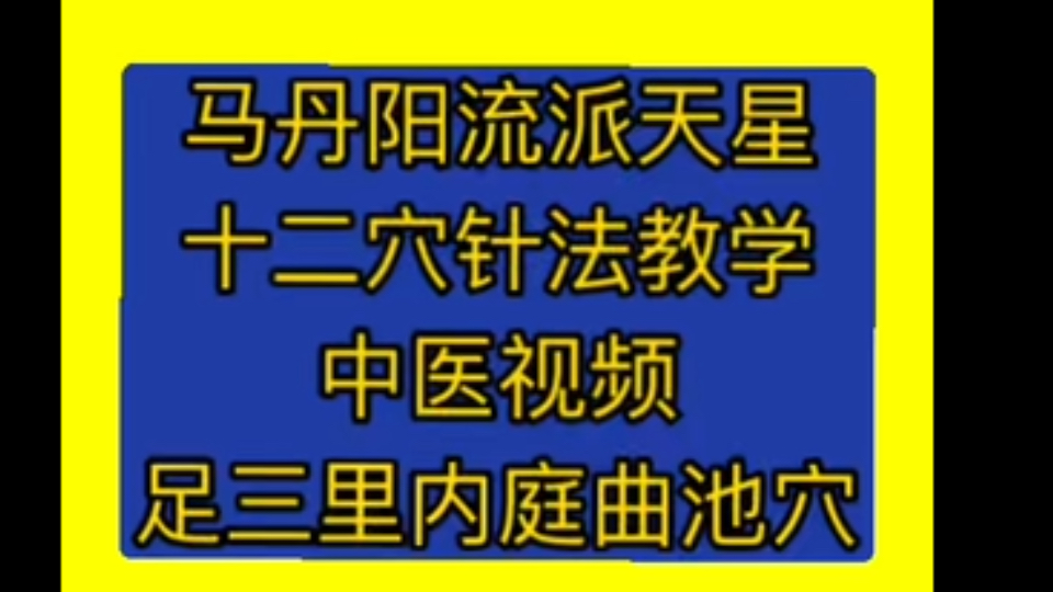 [图]马丹阳流派天星十二穴针法教学演示中医视频