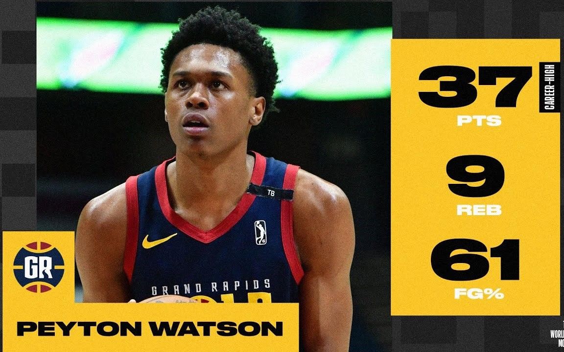 【G League】前UCLA五星前锋Peyton Watson 佩顿ⷦ𒃦㮥œ臨”盟爆砍37分9篮板的数据!全场集锦!!!哔哩哔哩bilibili