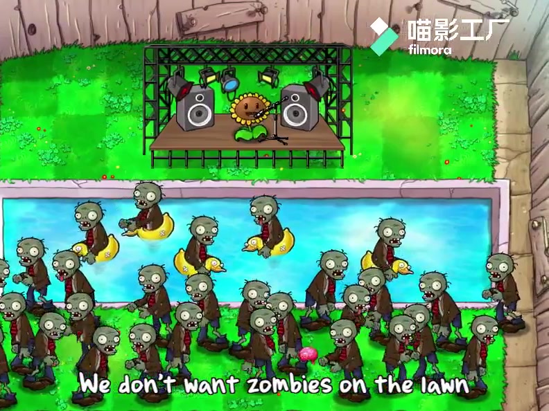 [图]《植物大战僵尸片尾曲》向日葵的演唱会（There is zombies on your lawn）