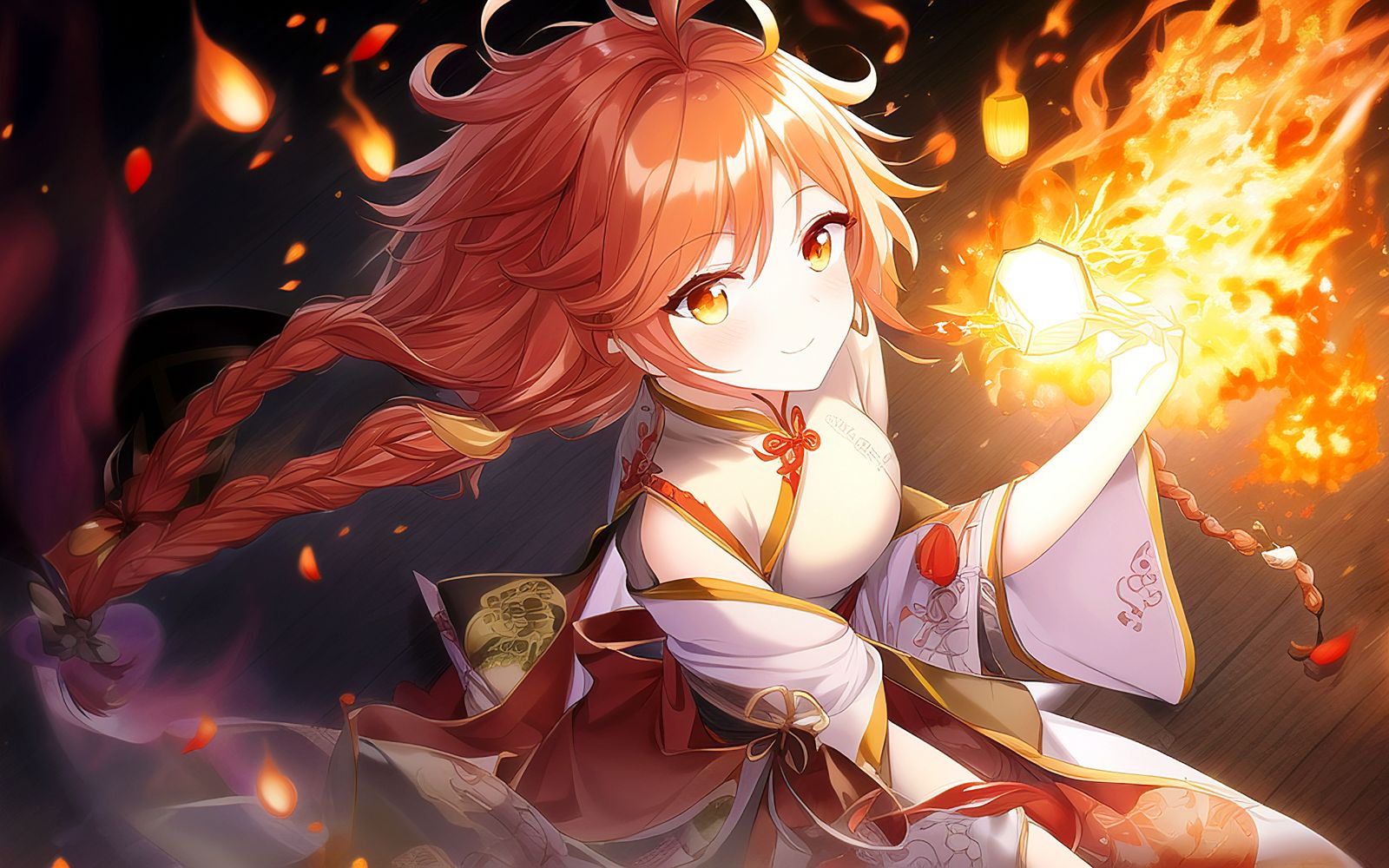 【ai绘画】旗袍和火凤凰|novelai|by honey