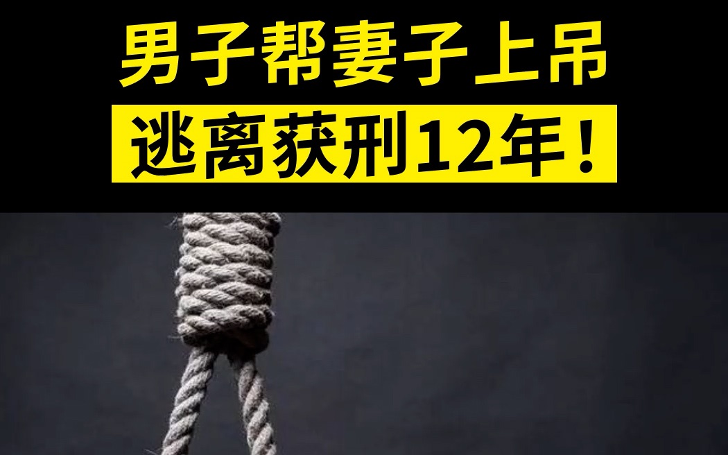 男子帮妻子上吊 逃离获刑12年!