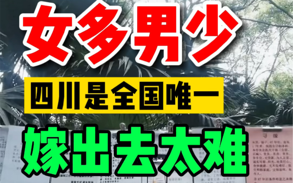 [图]四川是全国唯一女多男少的省份，女生嫁出去太难！