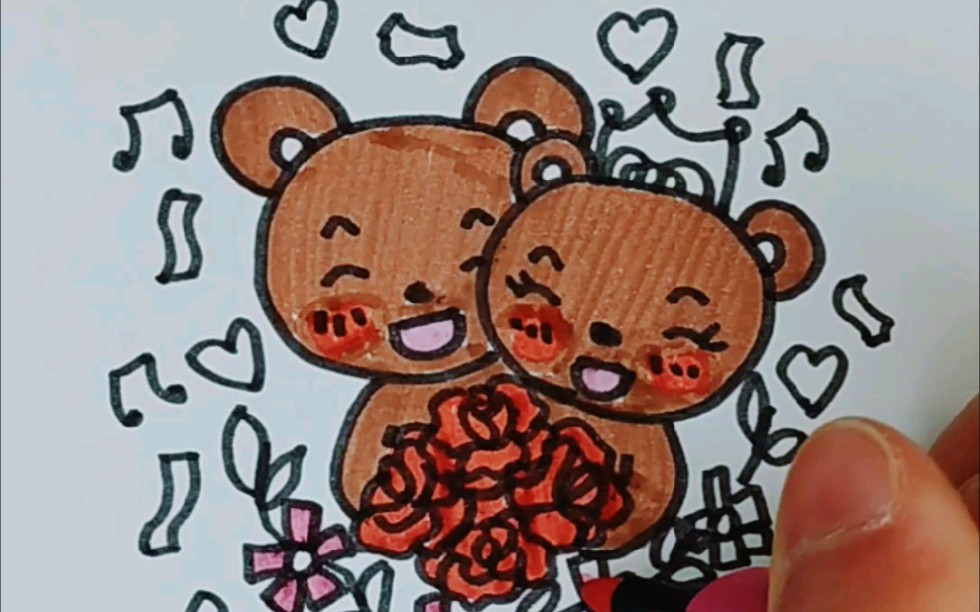 两只小熊手拉手愉快的在一起啦～_哔哩哔哩_bilibili