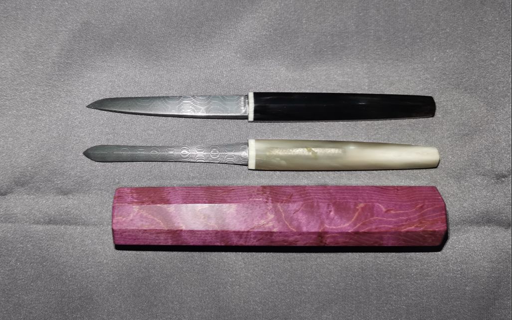 【白露作】茶刀,黑白双刀同鞘,制作过程简略