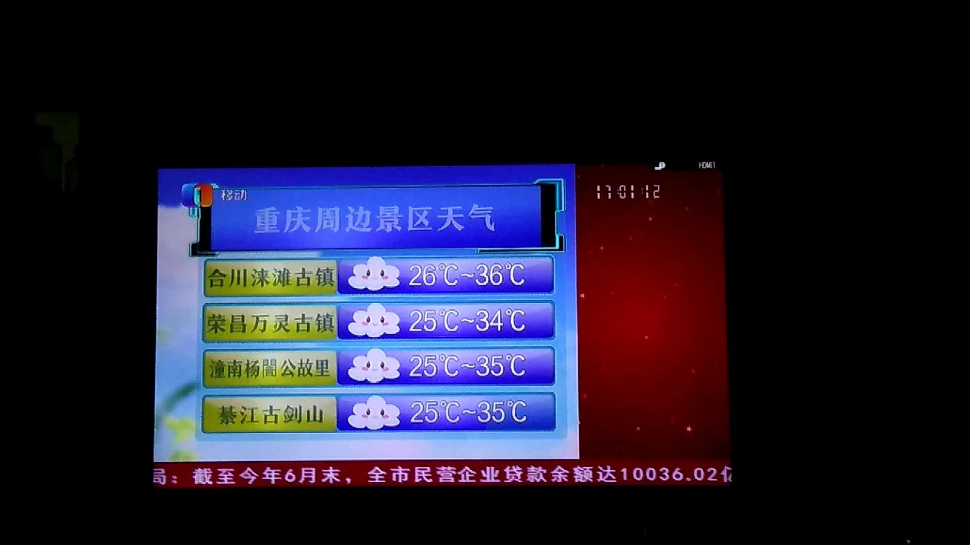 2023年8月9日 重庆广电移动电视(公交车小电视)景区天气哔哩哔哩bilibili