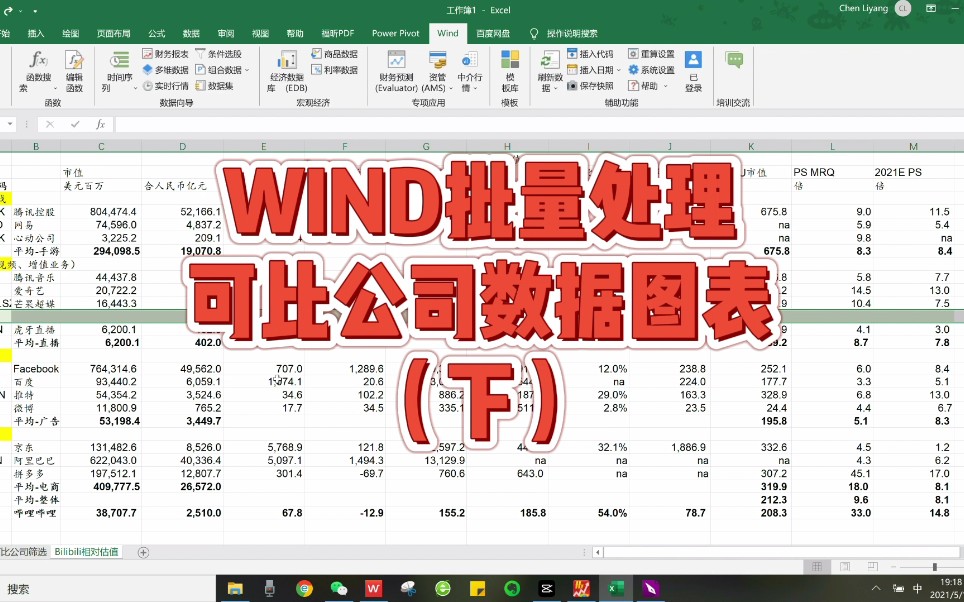 【干货】投行实习攻略:批量处理可比趋势图本节接上一个视频.本节内容为用Wind批量输出可比公司的股价、涨跌幅、估值指标的趋势图哔哩哔哩bilibili