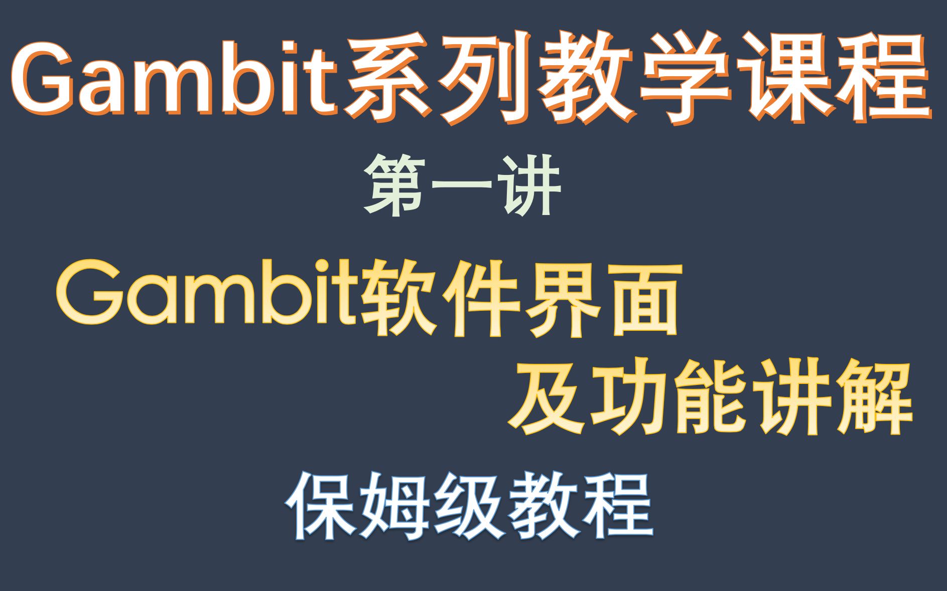 【怂管木觉兽】保姆级教程 手把手教你如何使用gambit(一)