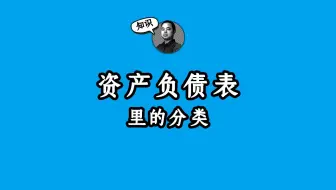 资产负债表里的分类