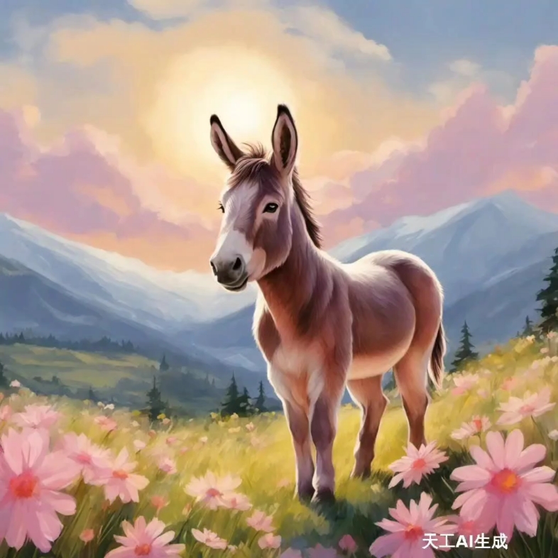 幽默粉驴幸福的生活在农场里面