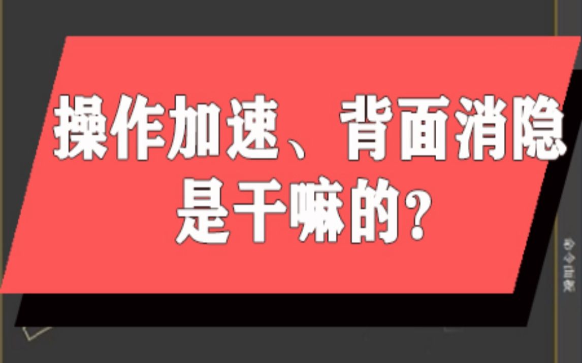 3DMAX视频教程 操作加速、背面消隐是干嘛的哔哩哔哩bilibili