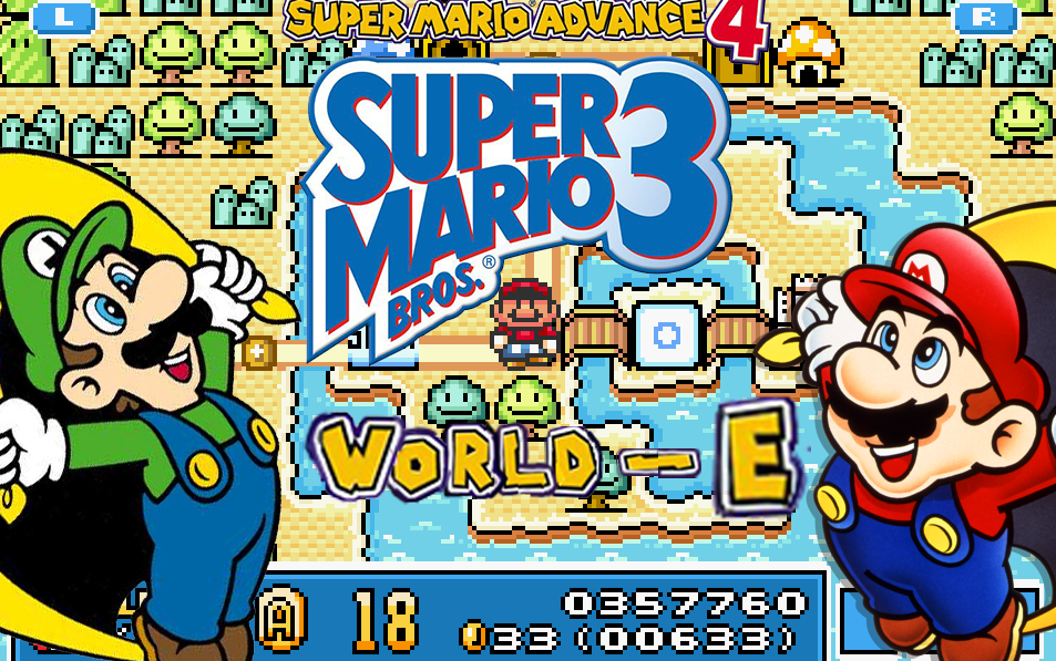 [gba游戏]超级马里奥a4 e世界通关全流程(m&l)