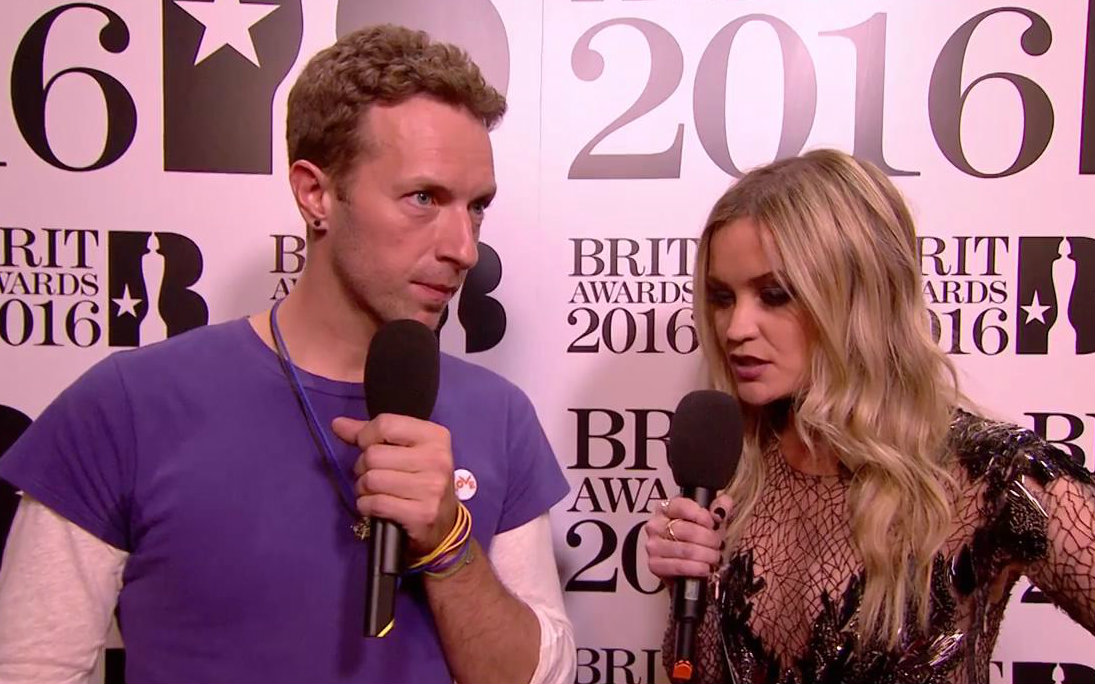 全英音乐奖2016酷玩coldplay主唱山芋后台采访部分