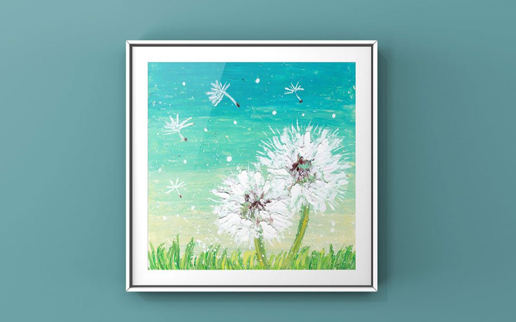 【油画棒】 2分钟新手也能画一幅"蒲公英纷飞"_哔哩哔哩_bilibili