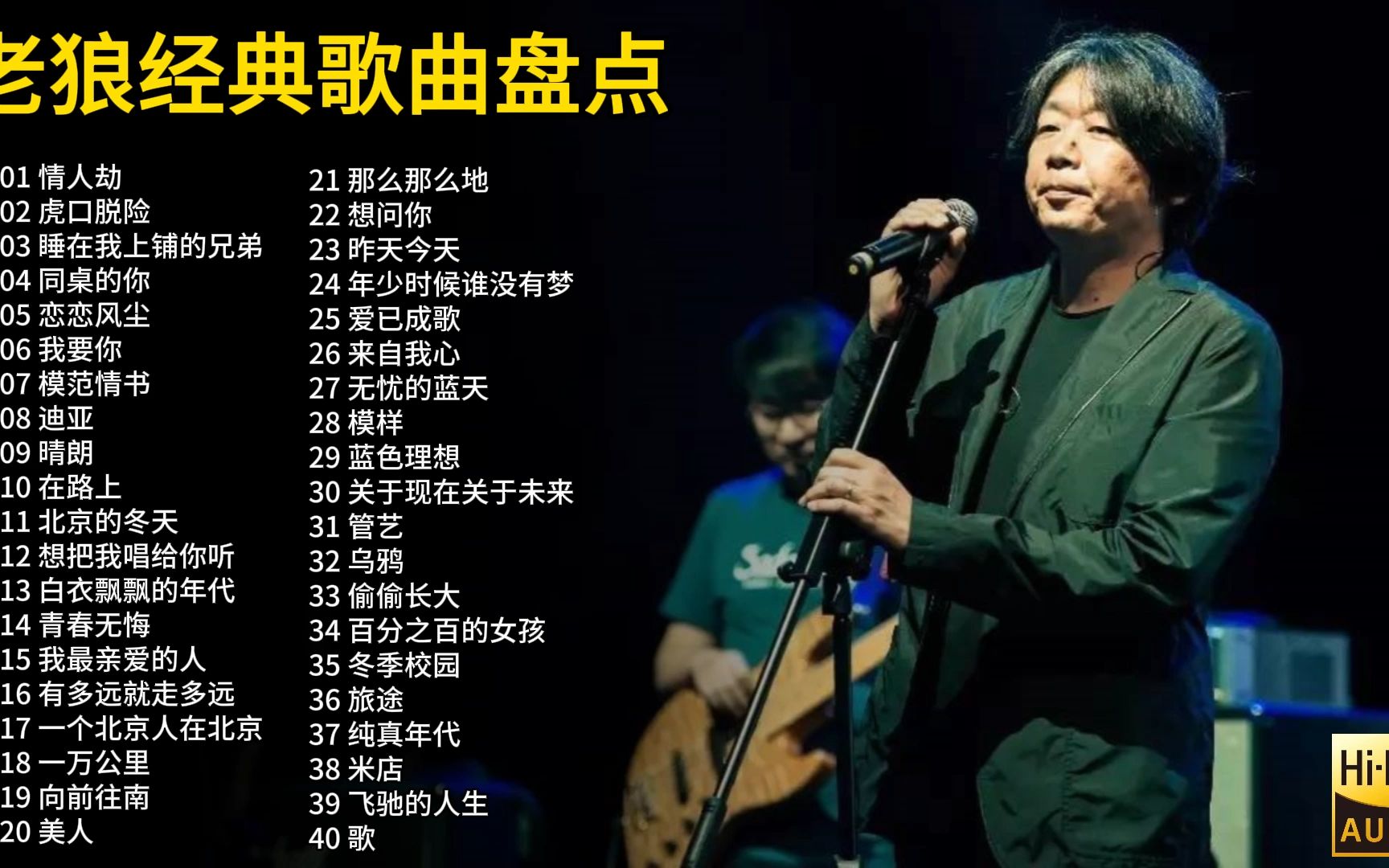 “民谣祖师爷”老狼40首经典歌曲合集,熟悉的旋律歌声,太好听了!哔哩哔哩bilibili