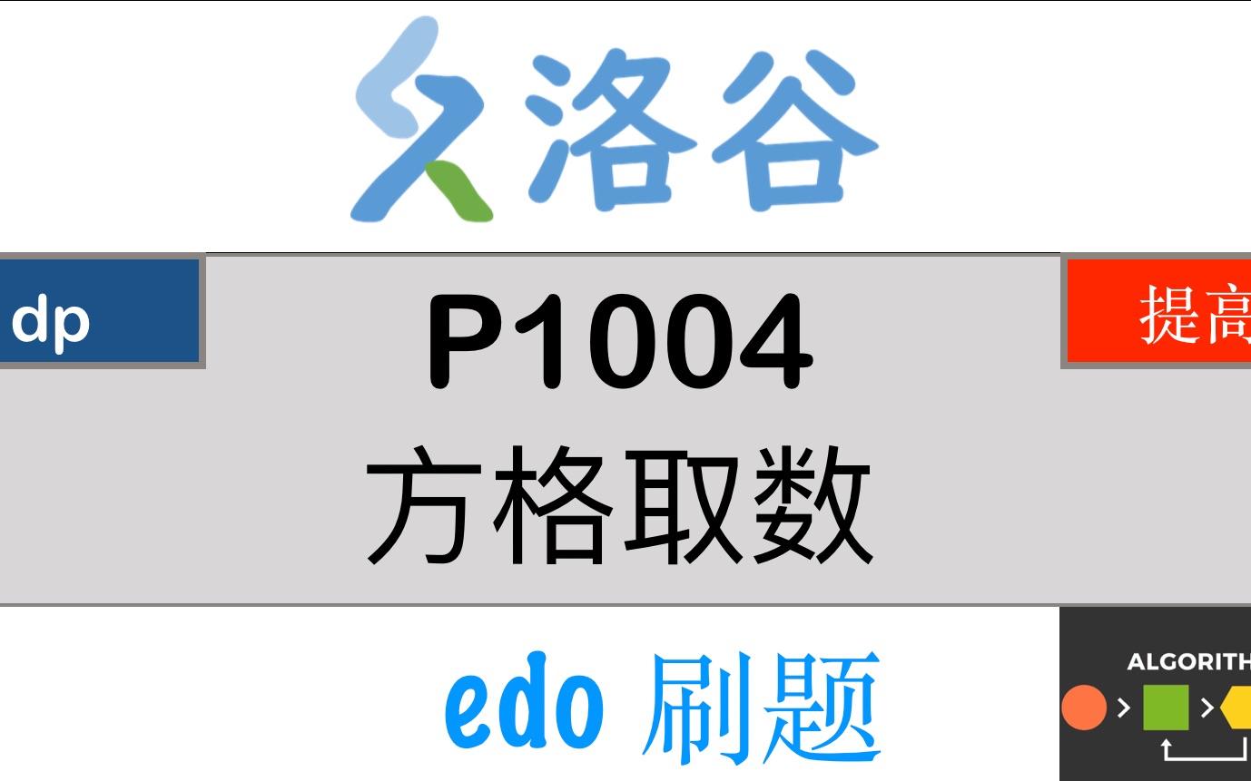 #动态规划 [洛谷 P1004 方格取数] #洛谷 #算法 #C++哔哩哔哩bilibili