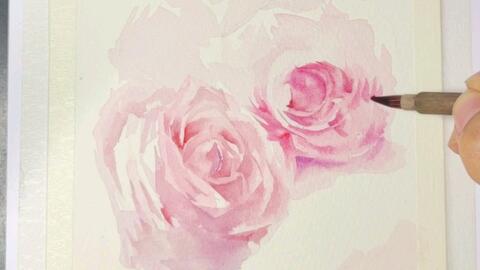 水彩入门级 一定要学的水彩花卉 真的超简单 哔哩哔哩