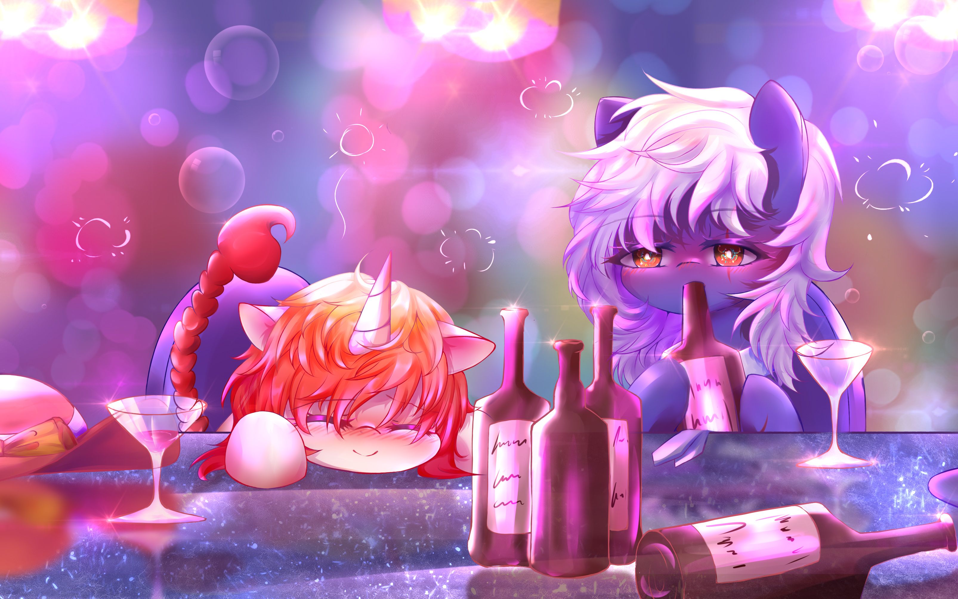 【板绘】微醺呀~醉倒在酒桌上吧