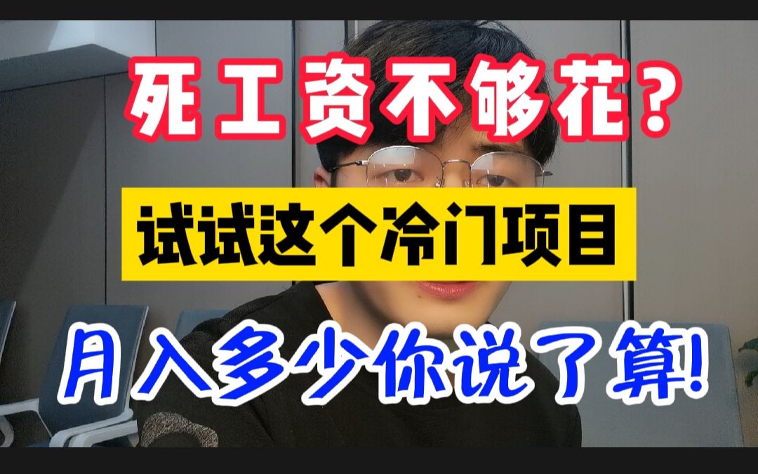 死工资不够花,试试这个冷门副业,认真做可月入10000+哔哩哔哩bilibili