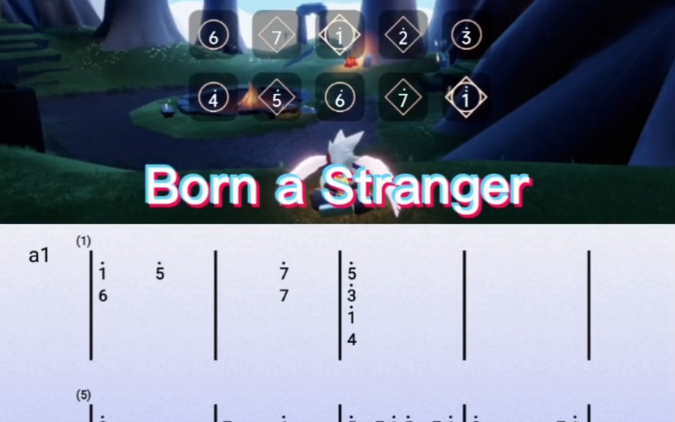 [图]sky光遇琴谱（Born a Stranger）/PC游戏《去月球》游戏音乐琴谱。